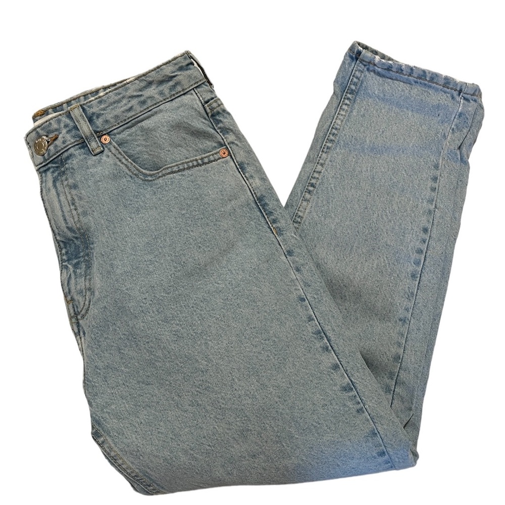 Zara High Rise Cropped Straight Leg Jeans
